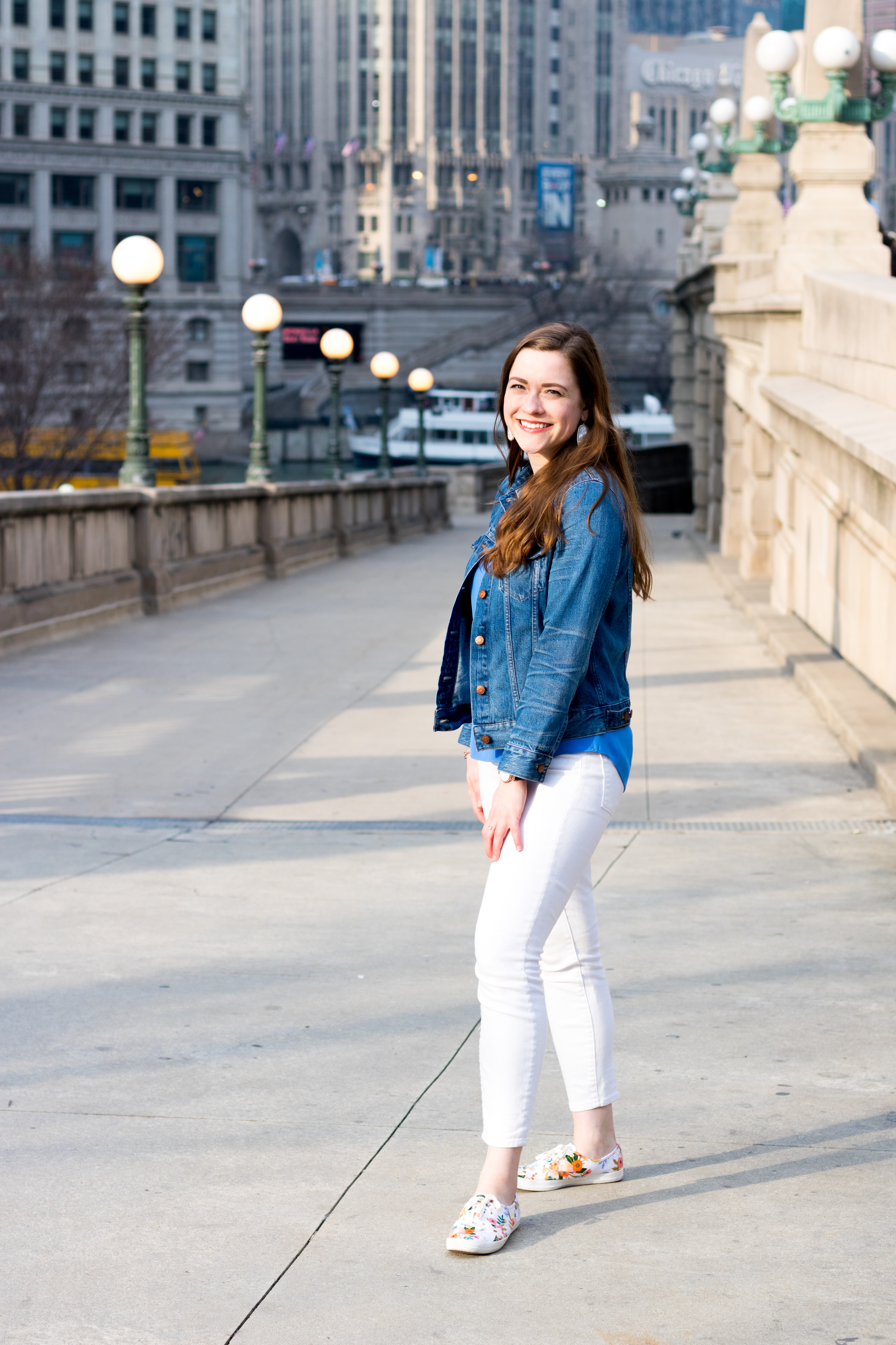 Jean jacket with white on sale jeans