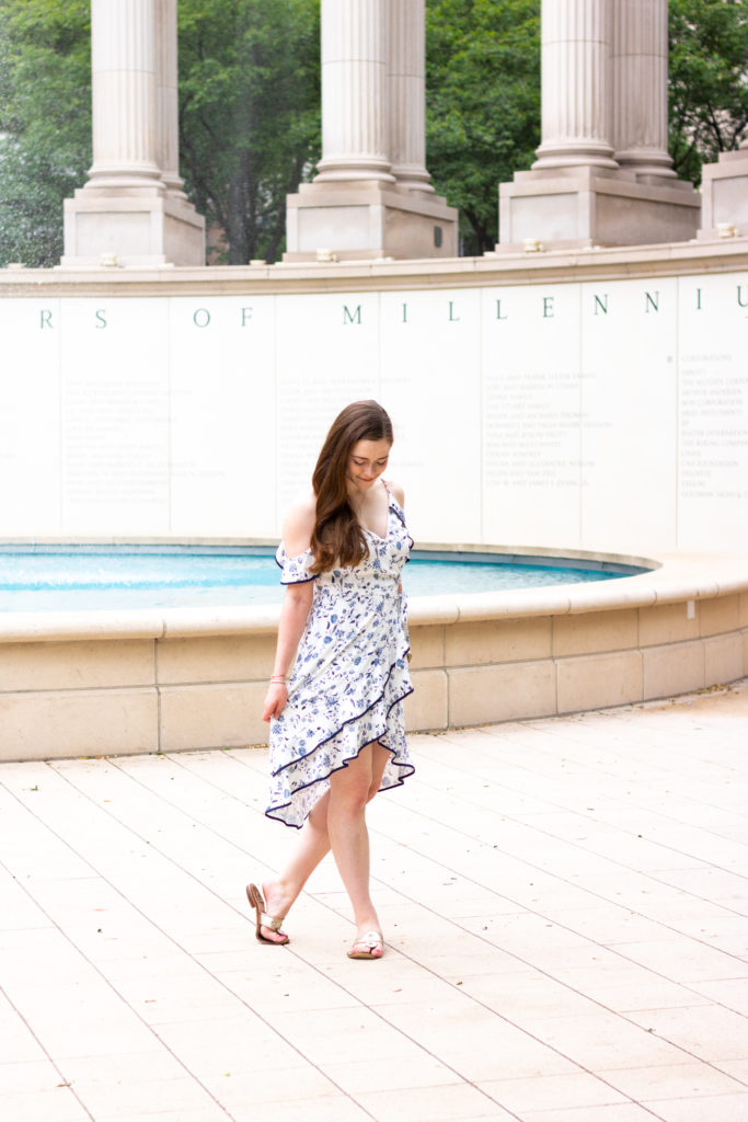 Floral Wrap Dress in Wrigley Square - Bowtiful Life